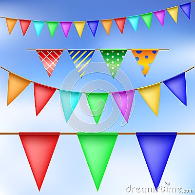 Party flag set Vector Illustration