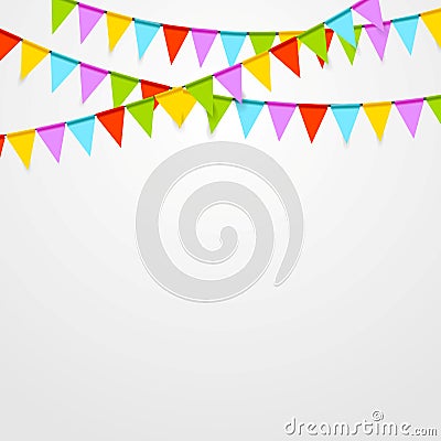 Party flags celebrate bright abstract background Vector Illustration