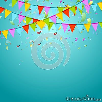 Party flags colorful celebrate abstract background Vector Illustration