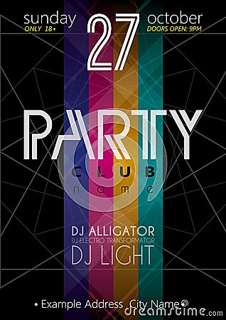 Party Flyer. Nightclub Flyer. Vector Illustration