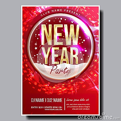2019 Party Flyer Poster Vector. Happy New Year. Holiday Invitation. Christmas Disco Light. Design Illustration Vector Illustration