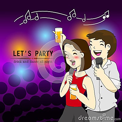 Party friendship cartoon Vector Illustration