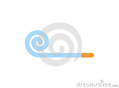 Party horn isolated. Holiday accessory on white background Vector Illustration