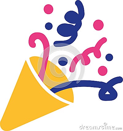 Party horn symbol confetti Vector Illustration