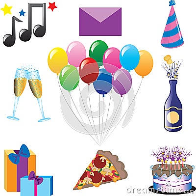 Party Icons Vector Illustration