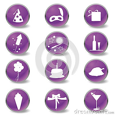 Party Icons Vector Illustration