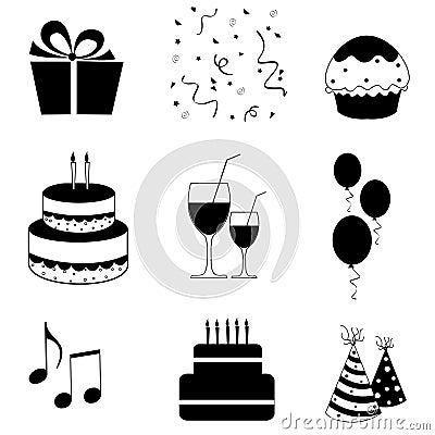 Party icons vector Vector Illustration