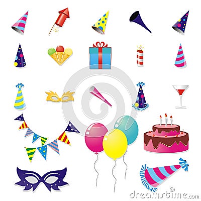 Party Item Set Vector Illustration