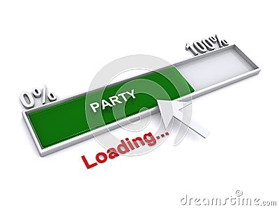 Party Loading on white Stock Photo