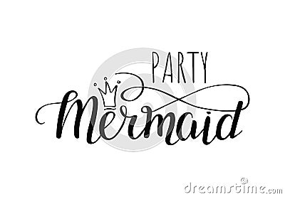 Party Mermaid with crown template Vector Illustration