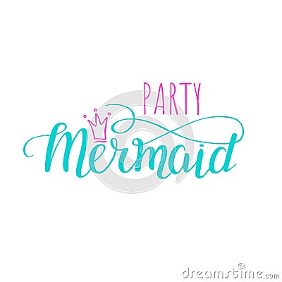 Party Mermaid template poster Vector Illustration