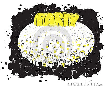 Party Mass Event Vector Illustration
