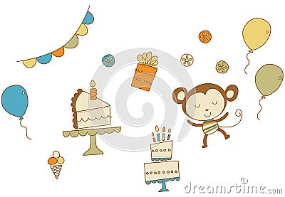 Party Monkey Cartoon Illustration