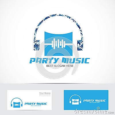 Party music logo Vector Illustration