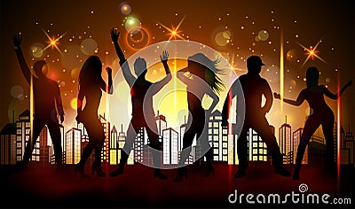 Party people in club Vector Illustration