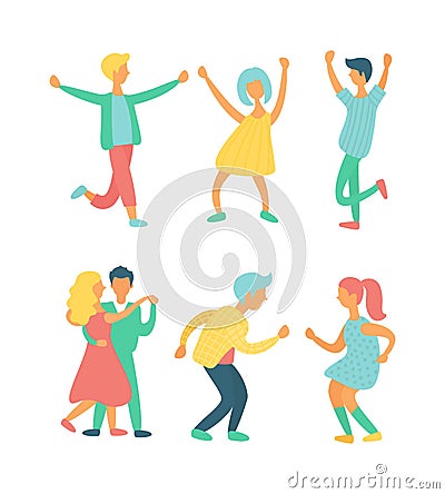 Party people icons. Vector Illustration