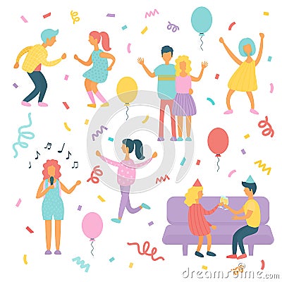 Party people icons. Vector Illustration