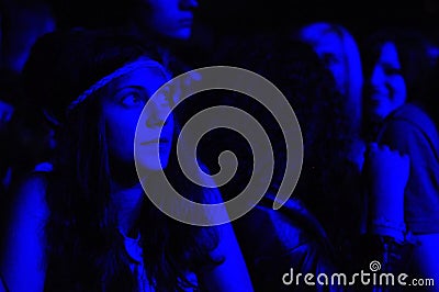 Party people during a live concert Editorial Stock Photo