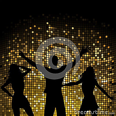 Party people and mosaic background Stock Photo