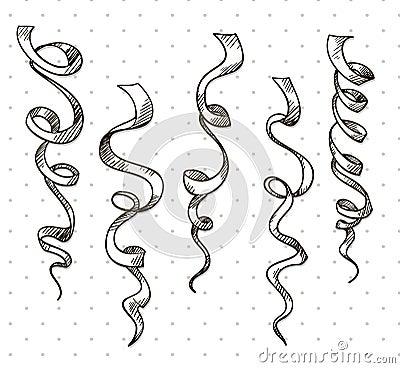 Party serpentine. Ribbons. Celebration. vector Vector Illustration