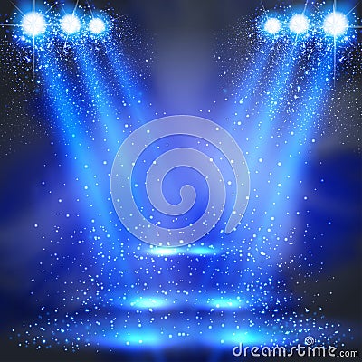 Party, stage, disco, light, spotlights Vector Illustration