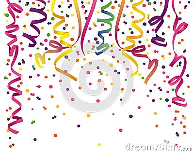 Colourful Party Streamers Cartoon Illustration