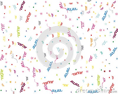 Party streamers and confetti Vector Illustration