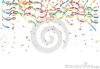 Party streamers and confetti Vector Illustration