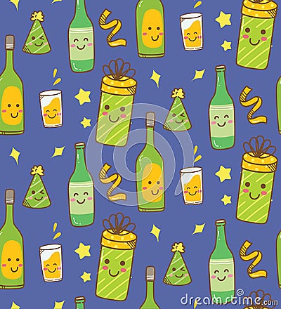 Party theme background with kawaii drink Stock Photo