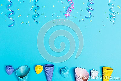 Party theme with ice cream cones Stock Photo
