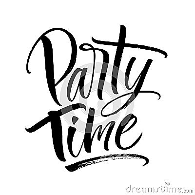 Party Time Lettering Vector Illustration