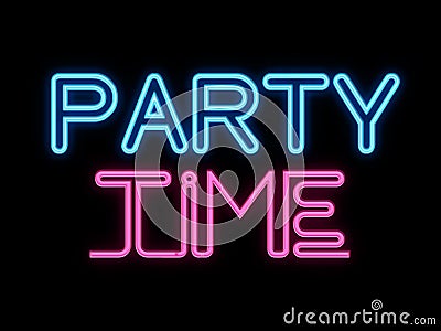 Party Time Neon Sign Stock Illustration - Image: 50241273