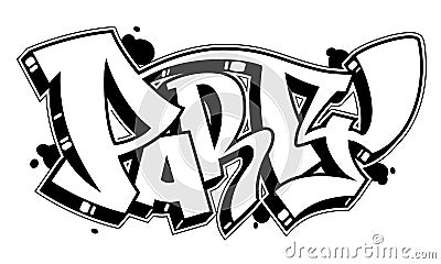 Party word in graffiti style. Vector text Vector Illustration