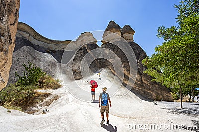 Pasabag, its famous fairy chimneys in Goreme Valley, Cappadocia Editorial Stock Photo