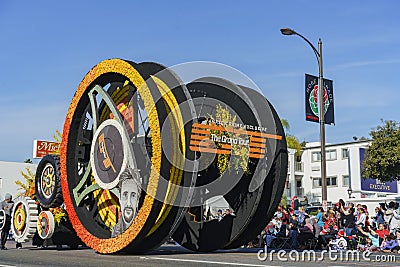 Big cute Amazon prime float in the famous Rose Parade Editorial Stock Photo