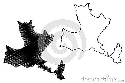 Pasalimani island Republic of Turkey map vector illustration, scribble sketch PaÅŸalimani or Halone ada map Vector Illustration