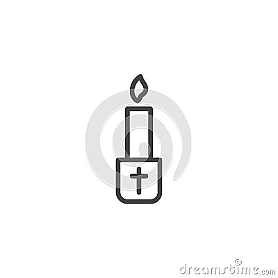 Paschal candle line icon Vector Illustration