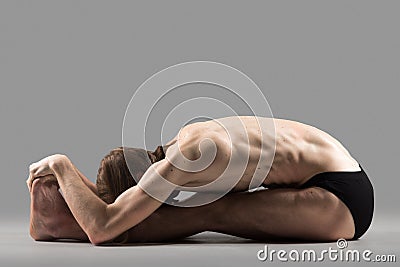 Paschimothanasana pose Stock Photo