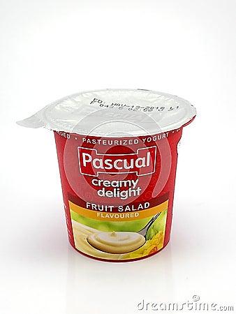 Pascual creamy delight fruit salad yogurt in Manila, Philippines Editorial Stock Photo
