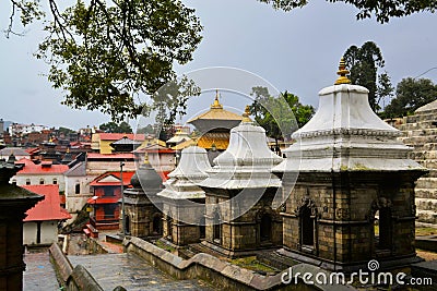 Pashupatinath temple and cremation ghats Stock Photo