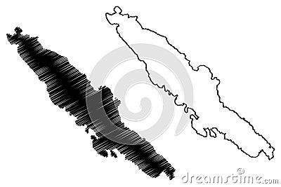 Pasman island Republic of Croatia, Adriatic Sea map vector illustration, scribble sketch PaÅ¡man map Vector Illustration