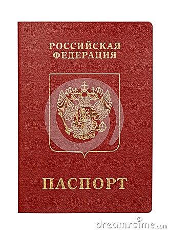Pasport of Russian Federation (isolated) Stock Photo