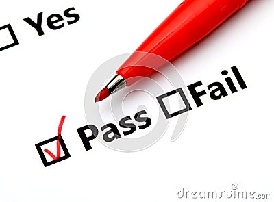 Pass or Fail checkbox Stock Photo