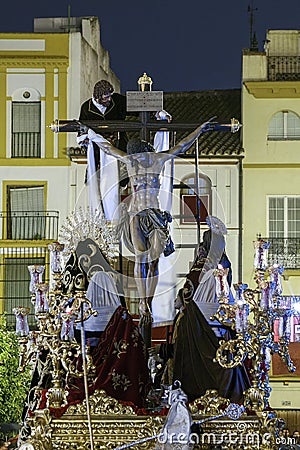 Pass mystery of the brotherhood of the Trinity, Holy Week in Seville Stock Photo