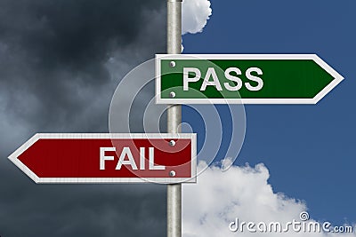 Pass versus Fail Stock Photo