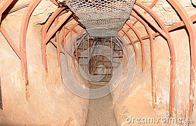 Passage in Antoniy caves, Chernigov, Ukraine Stock Photo