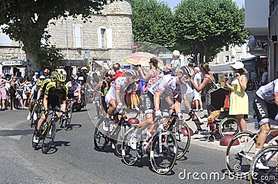 Passage of the cyclists of the Tour de France Editorial Stock Photo