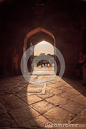 Gateway in the Red Fort, Agra Editorial Stock Photo