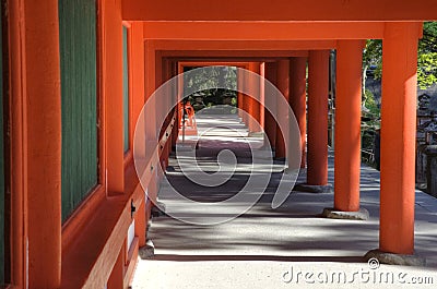 Passageway in Kasuga Shrine, Nara, Japan Stock Photo