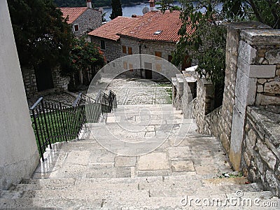 Passage in Rovinj, Croatia Stock Photo